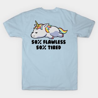 50% Flawless 50% Lazy Cute Unicorn Gift T-Shirt